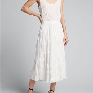 Vince Elevated Pleated Tank Dress with Scoop Neck